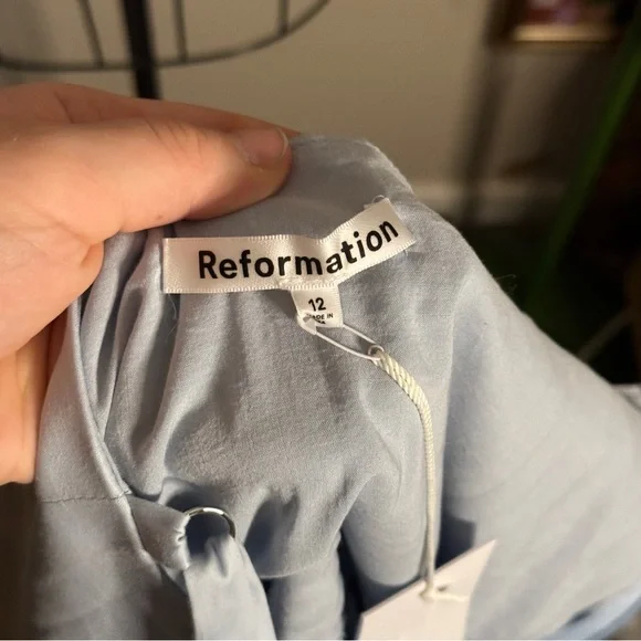 Reformation Cherrie Dress Blue sz 12 - Picture 10 of 12